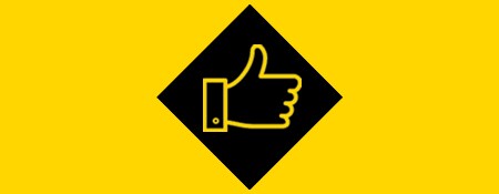 Icono de confianza en amarillo y negro
