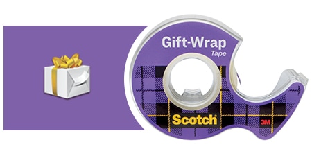 Cinta Adhesiva Scotch® para envolver regalos y ejemplo de uso: envolver un regalo
