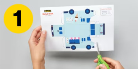 Paso 1 - cortar la plantilla del automóvil de un trozo de papel
